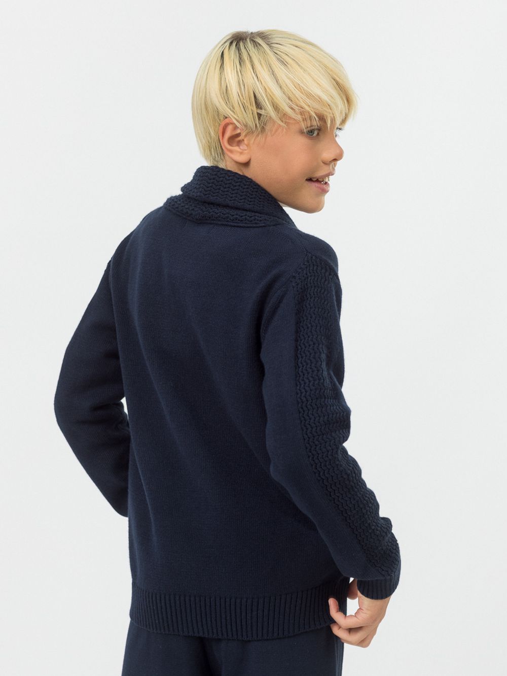 Кардиган для мальчика на пуговицах в школу AT1085 синий