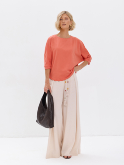 Свободная футболка летучая мышь с рукавом 3/4