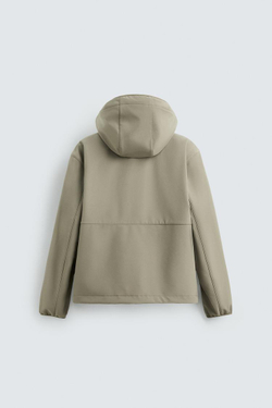 ZARA КУРТКА ИЗ ВЫСОКОТЕХНОЛОГИЧНОЙ ТКАНИ С ФЛИСОВОЙ ОТДЕЛКОЙ, СВЕТЛЫЙ ХАКИ
