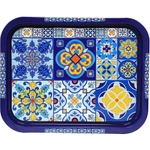 Поднос жестяной Времена года Прямоугольный синий П332*258-01958
