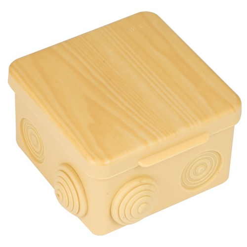 Коробка распаячная КМР-030-031 с крышкой 80х80х50 мм светлое дерево IP54 PROxima EKF plc-kmr-030-031-s