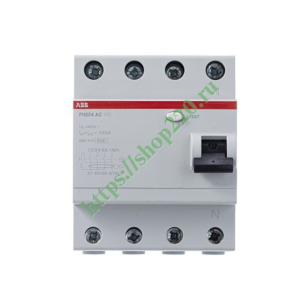УЗО ABB FH204 AC-40/0,03 4-х полюсное тип AC 40A 30mA 4 модуля (ВДТ) 2CSF204004R1400