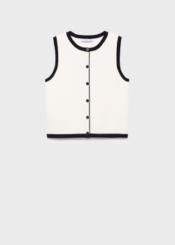 Трикотажный жилет с контрастным дизайном