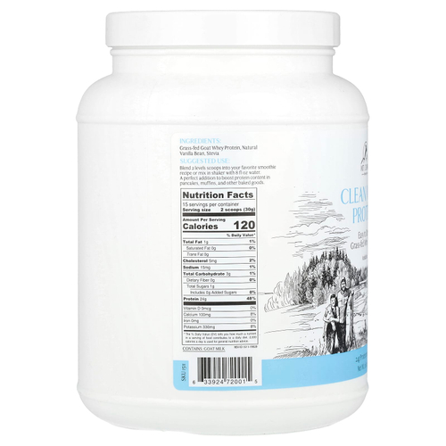 Mt. Capra, чистый сывороточный протеин, со вкусом ванили, 453 г (16 унций)