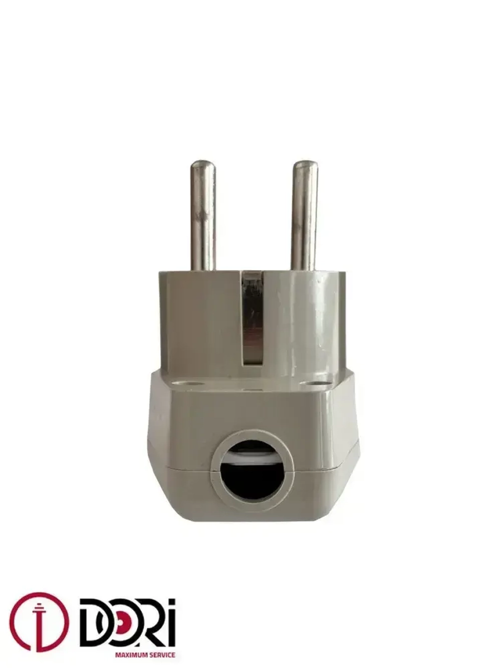 Вилка угловая с заземлением, с выключателем / вилка с кнопкой (16А, 250В), серая