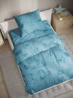 Наволочка комплект 2шт перкаль Сказка "Формула1" 70x70 см на молнии