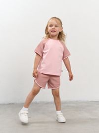 Комплект футболка и шорты "Роза" из рифленой ткани 0+