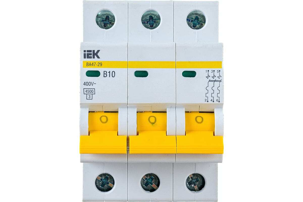 Автоматический выключатель ВА47-29 3Р 10А 4,5кА В IEK