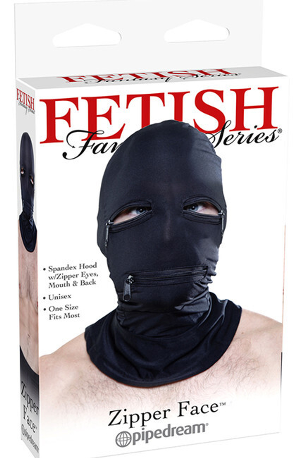 Эластичный шлем для эротических игр Zipper Face Hood Black (Цвет: черный)