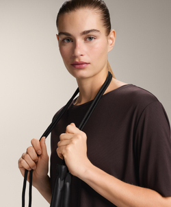 Oysho Футболка из модала с короткими рукавами, шоколадный