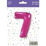 Шар (40"/102 см) Цифра, 7, Фуше, 1 шт. в упак.