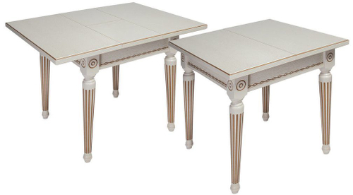 Стол обеденный Лекс 5 (бук/тон 1 с золотой патиной/ножка Круглая)