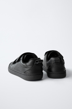 ZARA КОЖАНЫЕ КРОССОВКИ BAREFOOT, ЧЕРНЫЙ