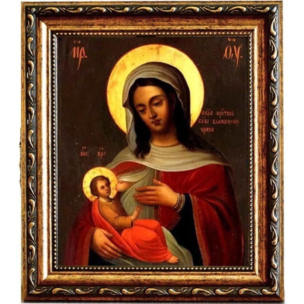 Блаженное Чрево. Барловская икона Божьей Матери на холсте.