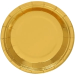Тарелка бумажная 18 см в наборе 10 шт «Диско», Золото