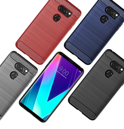 Чехол для LG V30S ThinQ (V30S+ ThinQ, V35 ThinQ) цвет Black (черный), серия Carbon от Caseport