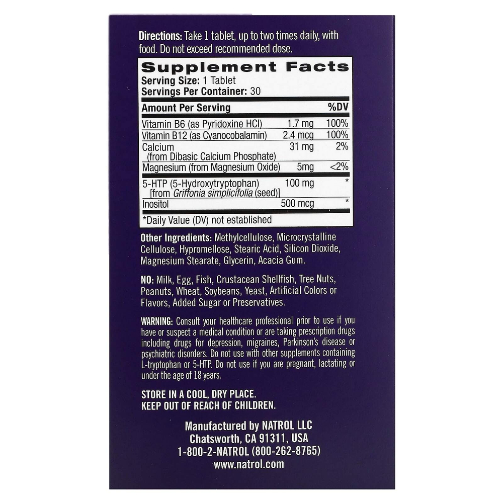 Natrol, ежедневное средство для снятия напряжения, с медленным высвобождением, 30 таблеток