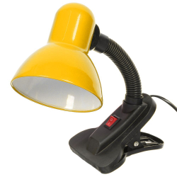 Светильник настольный на прищепке, E27, 60 Вт, желтый, Lofter, 108B-yel/270786