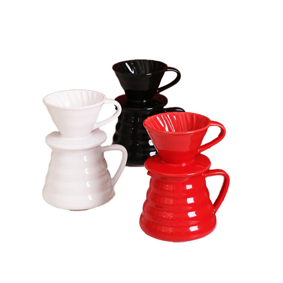 Дриппер воронка пуровер на 1-2 чашки фильтр для заваривания кофе + кофейник 520 мл керам. Barbossa