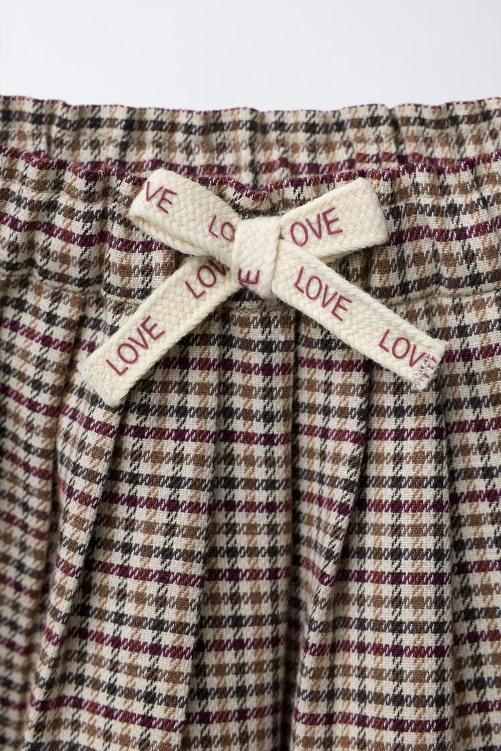 ZARA ЮБКА В КЛЕТКУ, ГРАНАТОВЫЙ