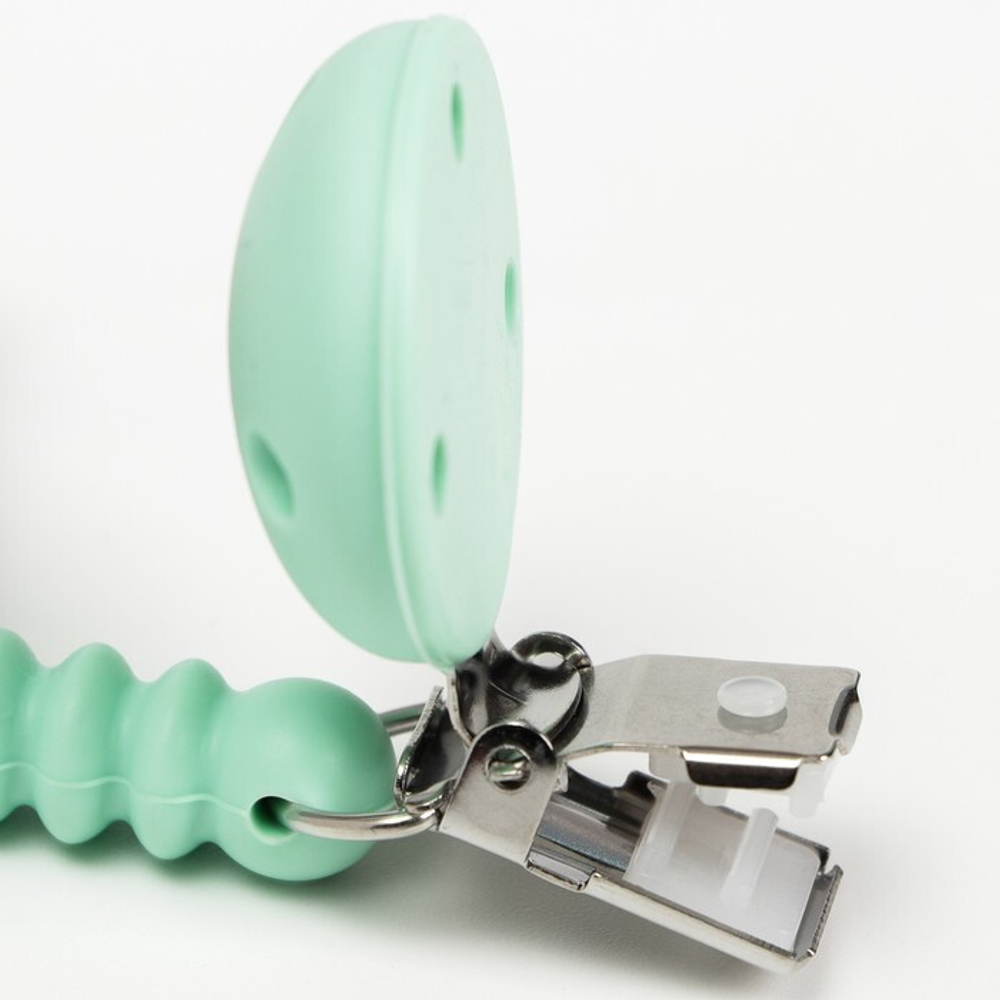 6977554 Держатель для пустышки "Кольца", п/силиконовый, цвет зеленый