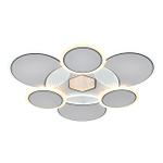 Потолочный светодиодный светильник 80Вт, 6425лм, 3000-6500K, Ra>80, плавная регулировка мощности, изменение цветовой температуры, ночник, пульт, металл/акрил, белый/чёрный