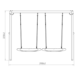 Деревянные качели с двумя качелями гнездо Свиби