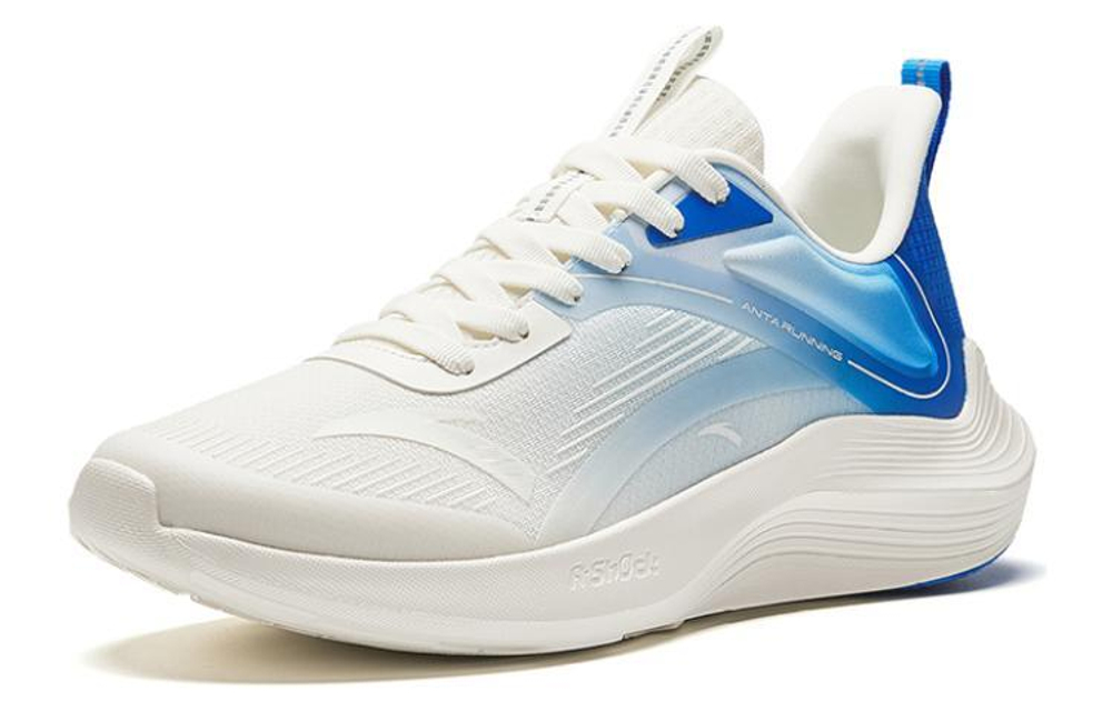 Anta Anta Stinger 1 fabric sports shock absorption wear-resistant low-top running shoes men's white blue