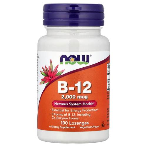 NOW Foods, B-12, 2000 мкг, 100 леденцов