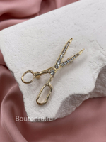 Брошь "Ножницы" золотистые