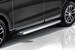 Пороги алюминиевые Audi Q7 (2005-2015) Prestige серебристые