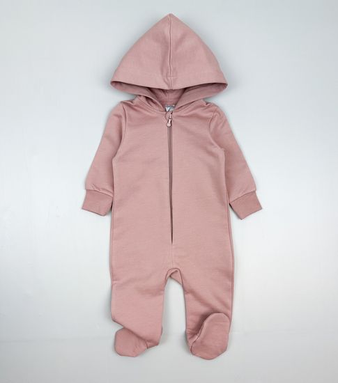 Комбинезон из футера с начесом, Пудра