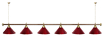 Лампа STARTBILLIARDS 6 пл. (плафоны зеленые,штанга золотая,фурнитура золото)