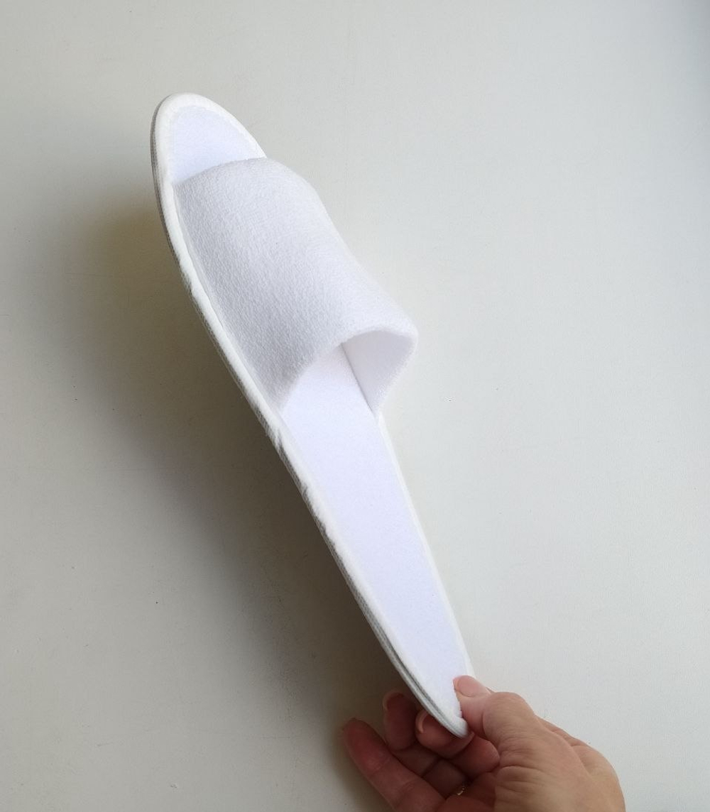 Тапочки махровые с открытым мысом, подошва "ЭВА" (двусторонняя махра)