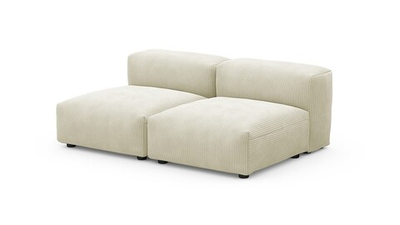 Сдвоенная дополнительная секция Фиджи (малая) Cilium Bone 168*116*62 см, Белый Вельвет Нераскладной Фиеста