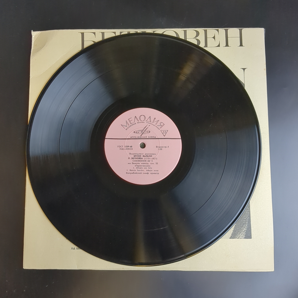 LP Л. Бетховен. Симфония №3 "Героическая" ми бемоль мажор, соч. 55. Виниловая пластинка 12 дюймов. Мелодия СССР.