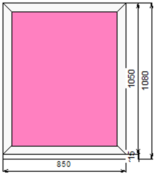 Пластиковое окно  1050 х 850 ТермА Эко с глухой створкой