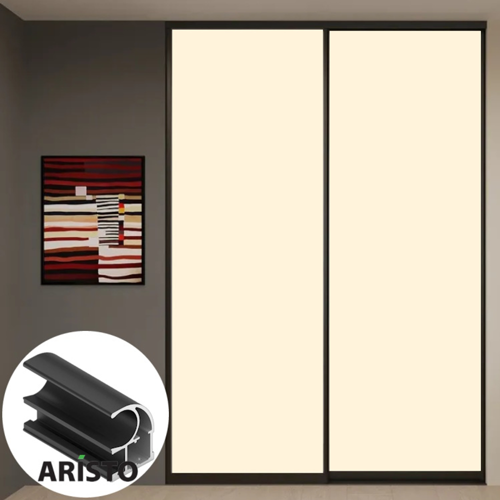 Дверь-купе ARISTO С, ЛДСП EGGER, профиль черный велюр (18 цветов)