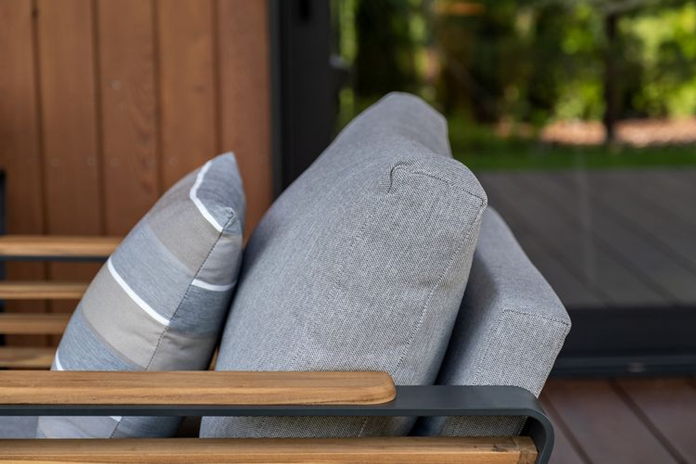 Кресло из алюминия Joygarden АУРА темный графит, темно-серый графит, светло-серый