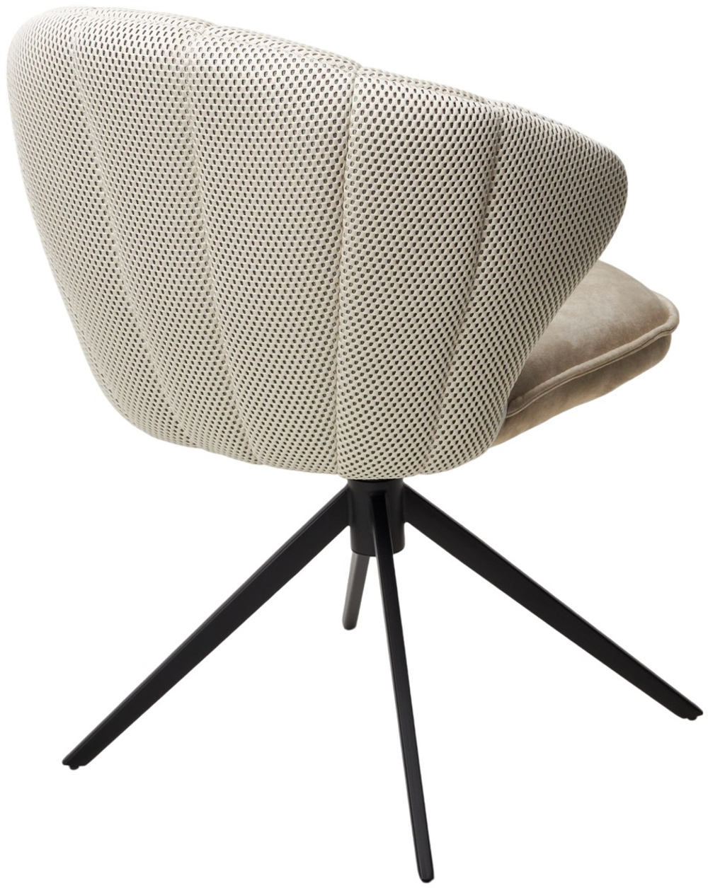 Стул М-City DISAUR Астра (Astra) поворотный на поворотный на 360 градусов, Белый Sonic 23 ткань, 7525-01 Велюр, Черный каркас