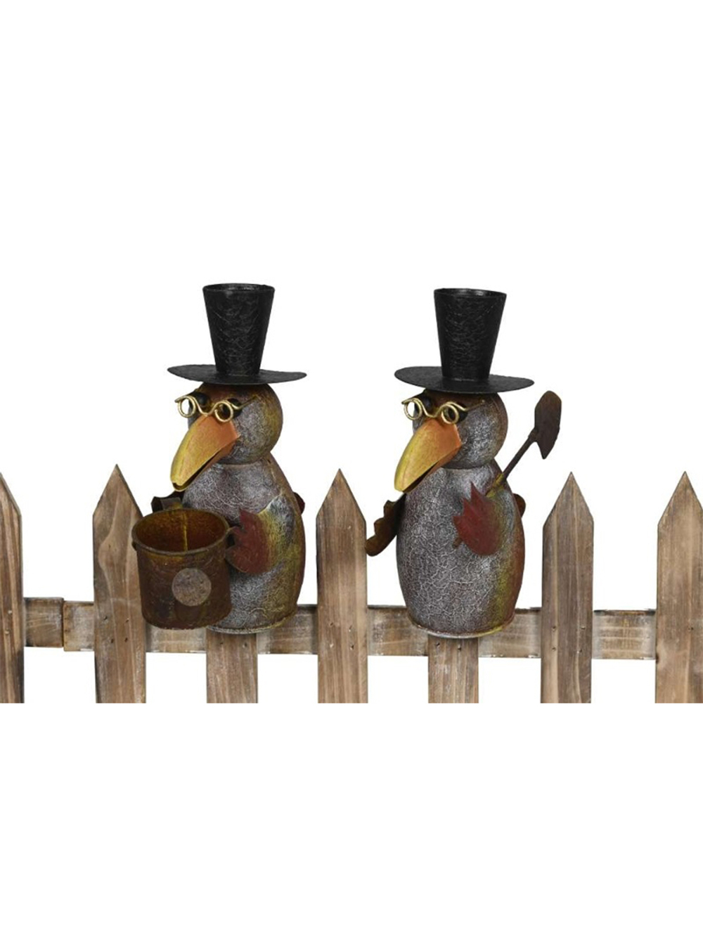 Декор в сад "Ворон-садовник" металлическая фигурка 16x8xH20 см / 18x8xH20 см от CAMPO Home & Garden