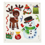 Наклейка новогодняя 21*27 см, 12 видов микс , пакет