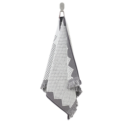 IKEA FJÄLLSTARR  (ИКЕА ФЙÄЛЛСТАРР)  -  Полотенце для рук, белый/серый, 50x100 см