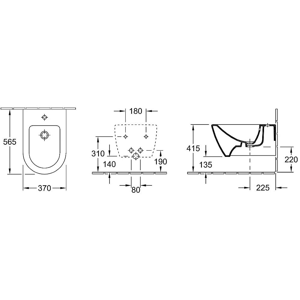Биде подвесное Villeroy&Boch Subway 2.0 540000R1 альпийский белый