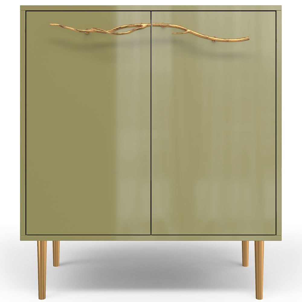 Комод Арт Колор Стайл Голд с 2 полками Зеленая олива