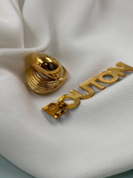 Кольцо золотистое "Узел" рельефное