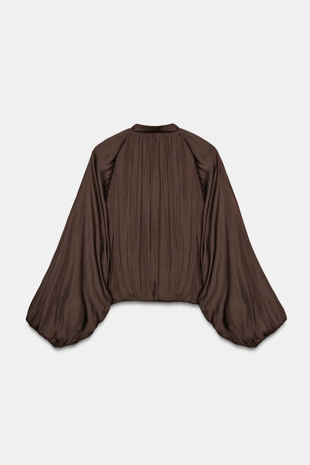 ZARA САТИНОВЫЙ БОМБЕР GLOBO, КОРИЧНЕВЫЙ