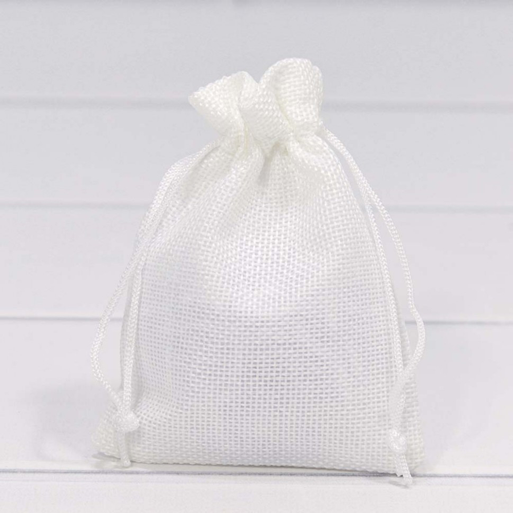 Мешочек 9х12см Лен искусственный (Белый)