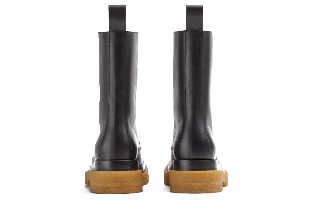 Bottega Veneta Military Calf Lace Up Boot Black