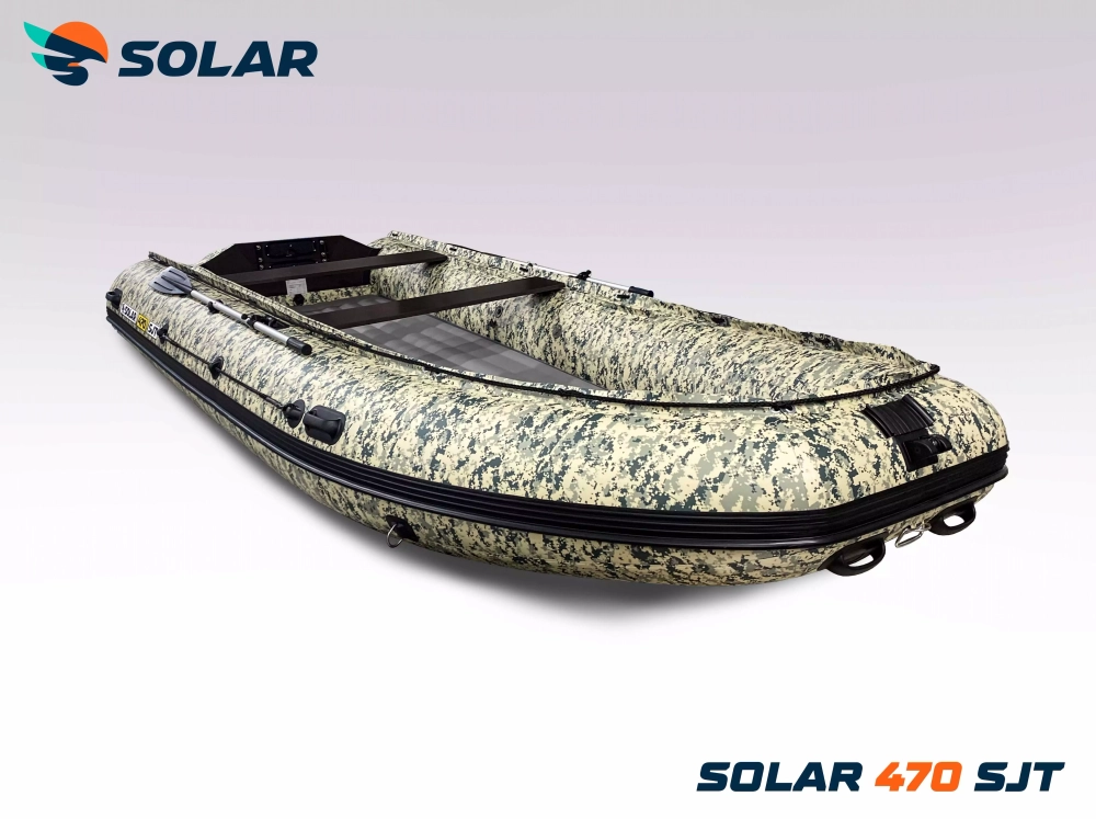 Лодка надувная моторная solar-470 super jet tunnel